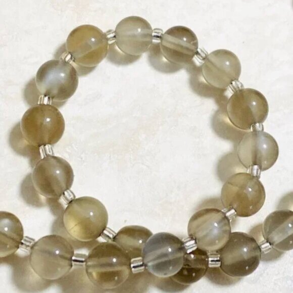 Dark Moonstone Short Necklace, Genuine Natural Gemstone June Birthstone - Picture 4 of 15